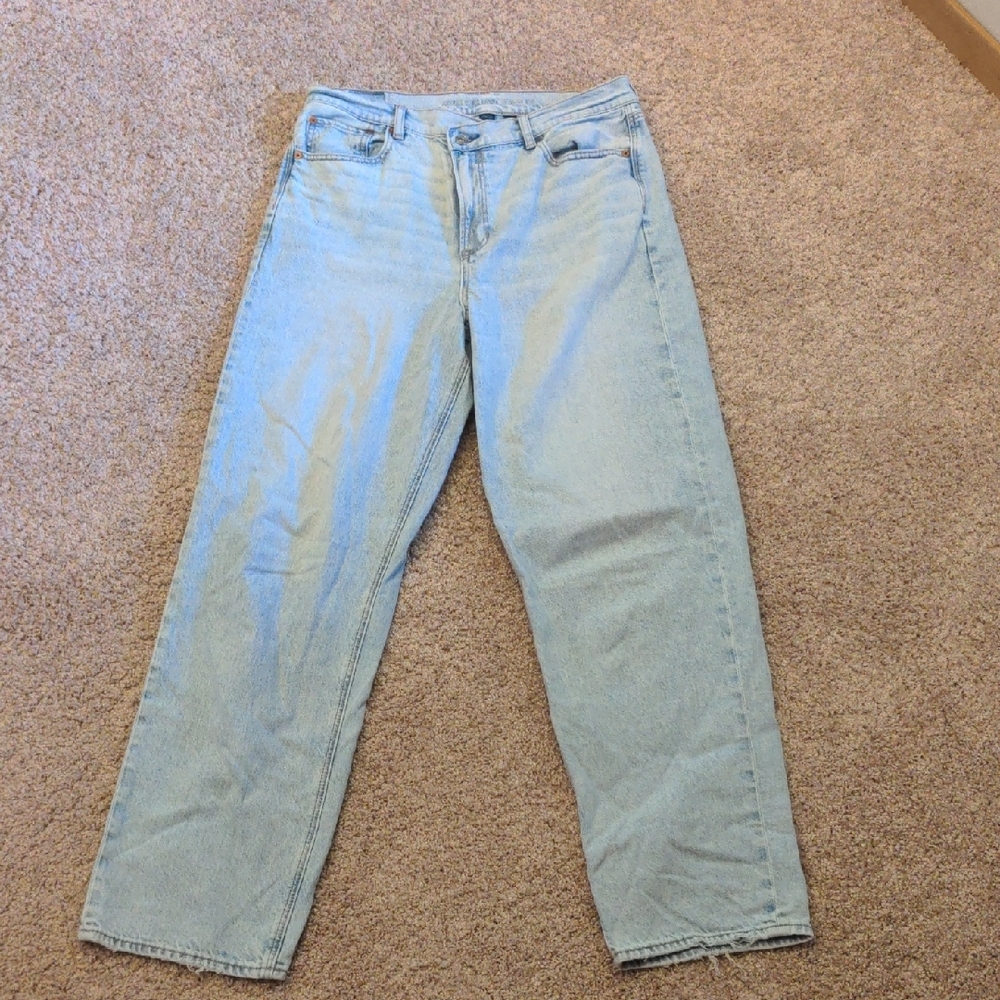 American Eagle Highest Rise Baggy Straight Jeans Size 12